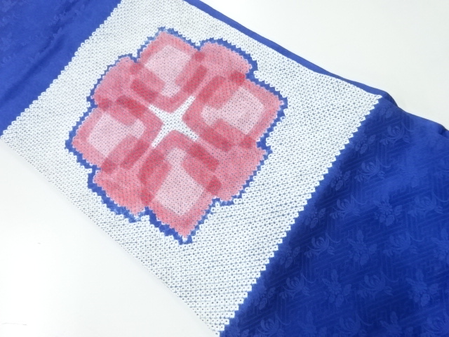 JAPANESE KIMONO / ANTIQUE NAGOYA OBI / SILK / SHIBORI / ABSTRACT FLOWER